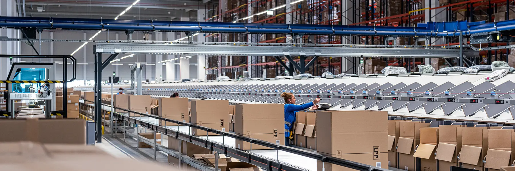 automated sorting process in a warehouse environment